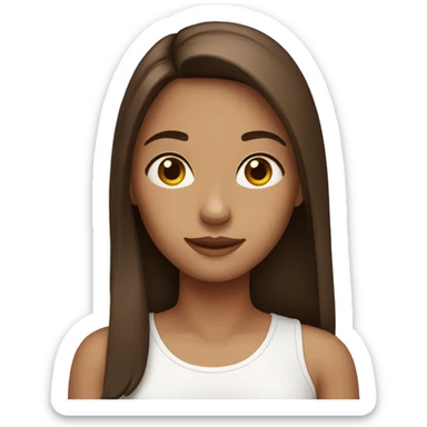 girl with straight brown hair sticker