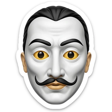 Money Heist, Dali mask (black-white), realistic sticker