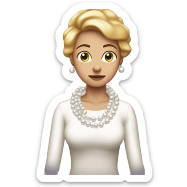 Karen clenching pearls around neck sticker