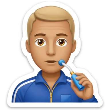 track coach with whistle sticker