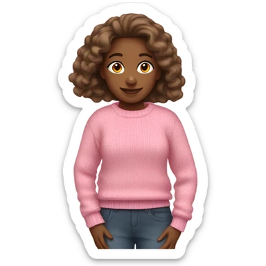 Girl with pink sweater sticker