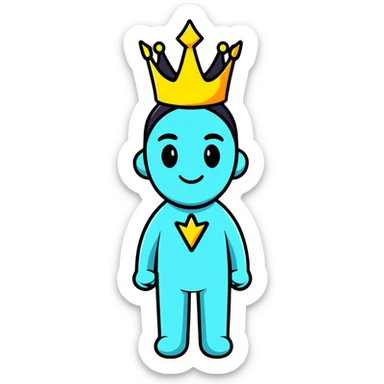 god mode avatar with glowing aura and crown sticker