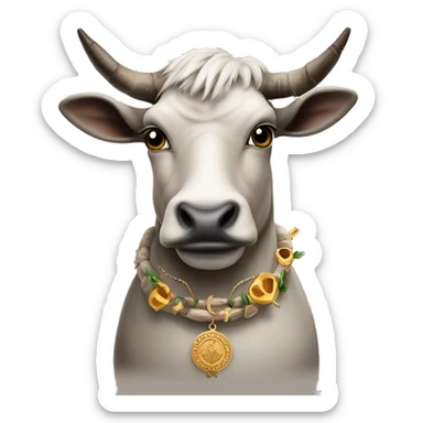 capra con una corona e delle collane vvs con un tatuaggio con sopra scritto 927 sticker