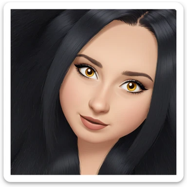 smiling girl with black hair sticker