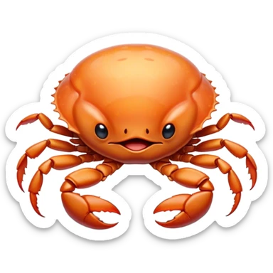 Cinematic Cute Yawning Baby Crab Portrait Emoji, Head tilted slightly with a dramatic, wide-open yawn, showcasing a petite, delicately armored body with gently drooping antennae and sleepy, half-closed eyes, Simplified yet irresistibly adorable features, highly detailed, glowing with a soft, cozy coastal glow, high shine, relaxed yet expressive, stylized with a dash of whimsical seaside charm, soft glowing outline, capturing the essence of a drowsy yet affectionate baby crab that appears ready to scuttle off for a nap! sticker