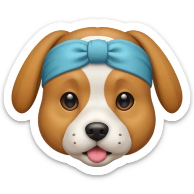 Dog wearing a handband sticker
