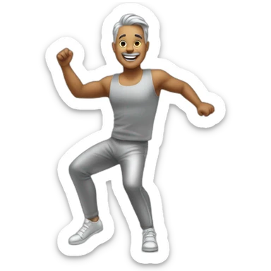 Shave personne dancing in silver tenu sticker