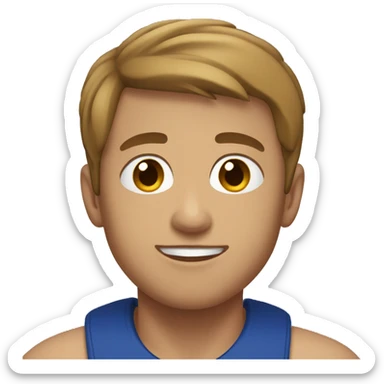 Young man with brown eyes, short cropped hair , athletic build. sticker