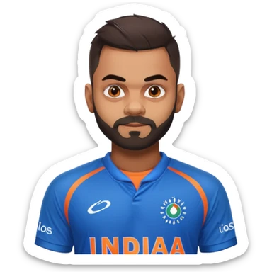 Virat Kohli wearing Indian jersey 18 sticker