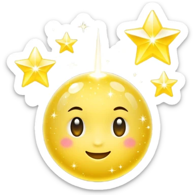 sparkles, bright, magical, yellow and white sticker