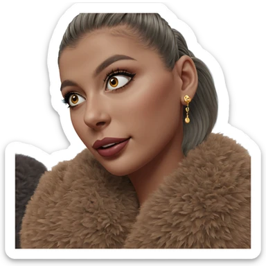 girl with earrings and makeup sticker