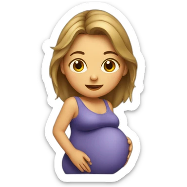 pregnant lady leaning over sticker