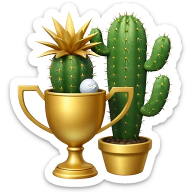 golf trophy cactus sticker
