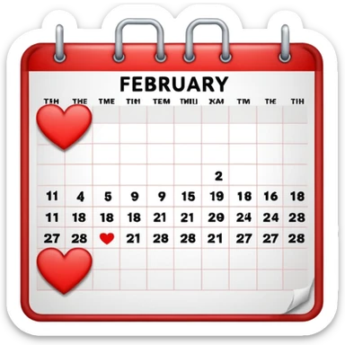 fecha del dia 11 de febrero solo en una pagina del calendario sticker