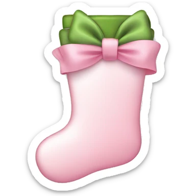  light pink Christmas stocking with big bow sticker