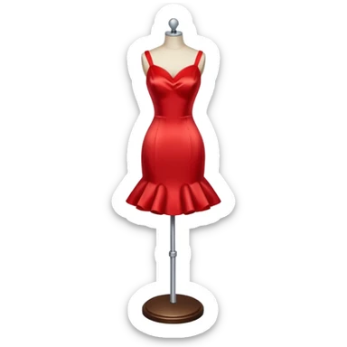 dress mannequin with tiny red dress sticker