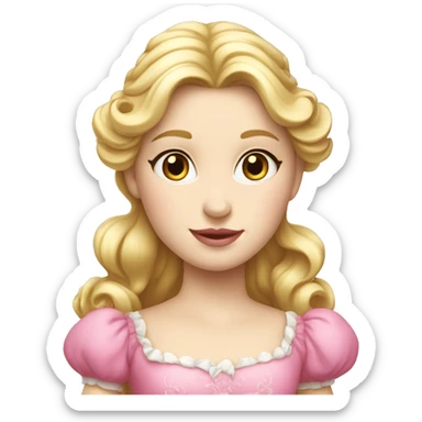 Blonde princess of the porcelain with pink dress sticker