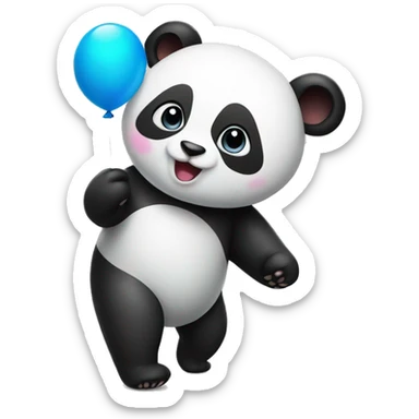 A little panda holding a balloon sticker