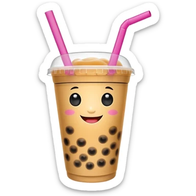 a bubble tea mascot sticker