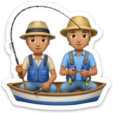 two mans fishing on a boat sticker