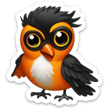 Gay anthropomorphic black and orange bird sticker