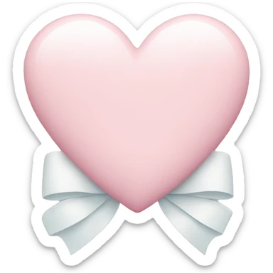 Pastel pink heart with white bow sticker