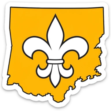 Louisiana state outline with saints emblem in it sticker