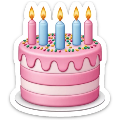 Make a pink birth day cake sticker