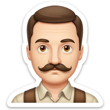 polish man with moustache sticker