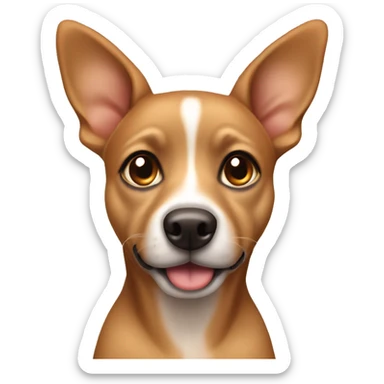 little tan dog with brown eyes and flopped over ears sticker
