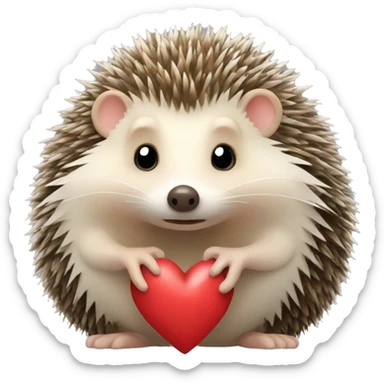Hedgehog with hearts sticker