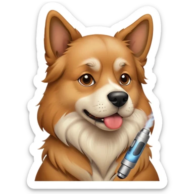 dog vaping sticker