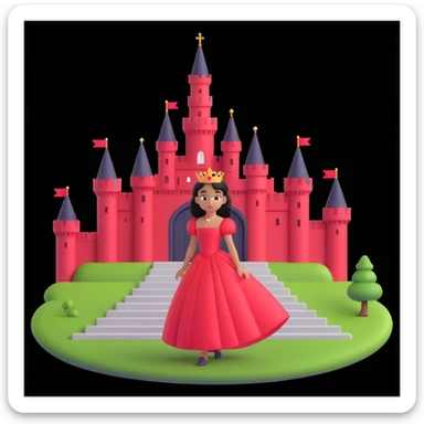 prince in red dress, royal castle background sticker