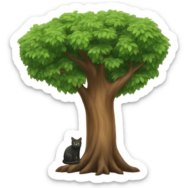 tree with a cat in it sticker