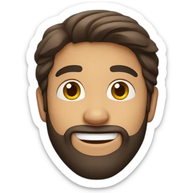 smiling solo guy with beard and straight hair like Indian sticker