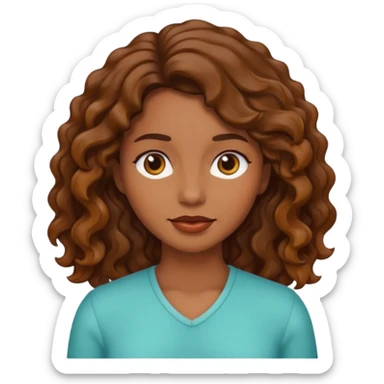 Mujer morena pelo ondulado sticker