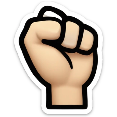 Thumb emoji entering between the index and middle fingers, but the hand is in the shape of a fist sticker