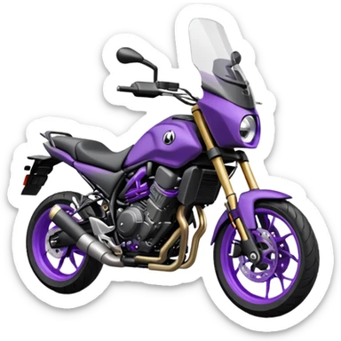 Créer un emoji copiable sur mon système iOS avec une moto mt07 noir mate nacré violet foncée. sticker