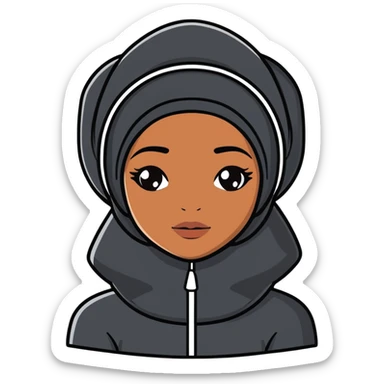 Black girl with a black bonnet  sticker