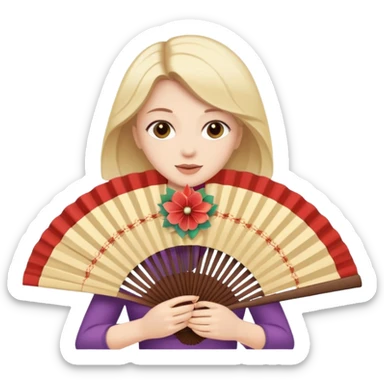 mulher se abanando com leque e suando sticker