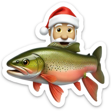 Trout as Santa Claus  sticker
