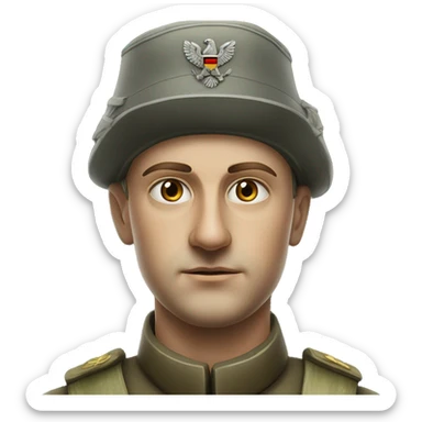 serious german soldier the middle of the XX century photorealistic  sticker