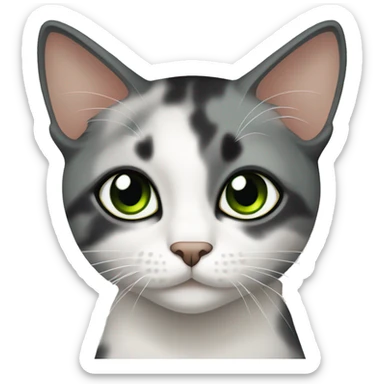 Dilute calico cat with green eyes sticker