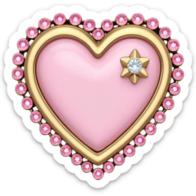 magical girl brooch themed heart sticker