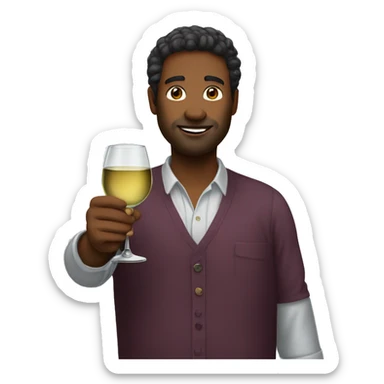 glass of wine in hand sticker