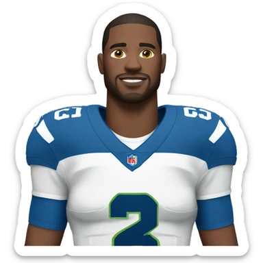 White nfl player blue jersey sticker
