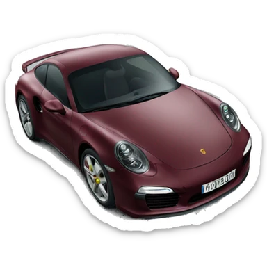Burgundy porche  sticker