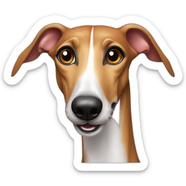 Galgo pelirrojo atigrado con la lengua fuera sticker