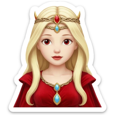 Freya, Love Goddess from Norse Mythology with long blonde hair, red outfit sticker