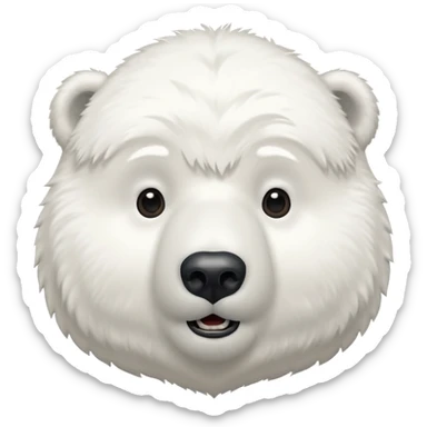 polar bear, chin support, suprise sticker